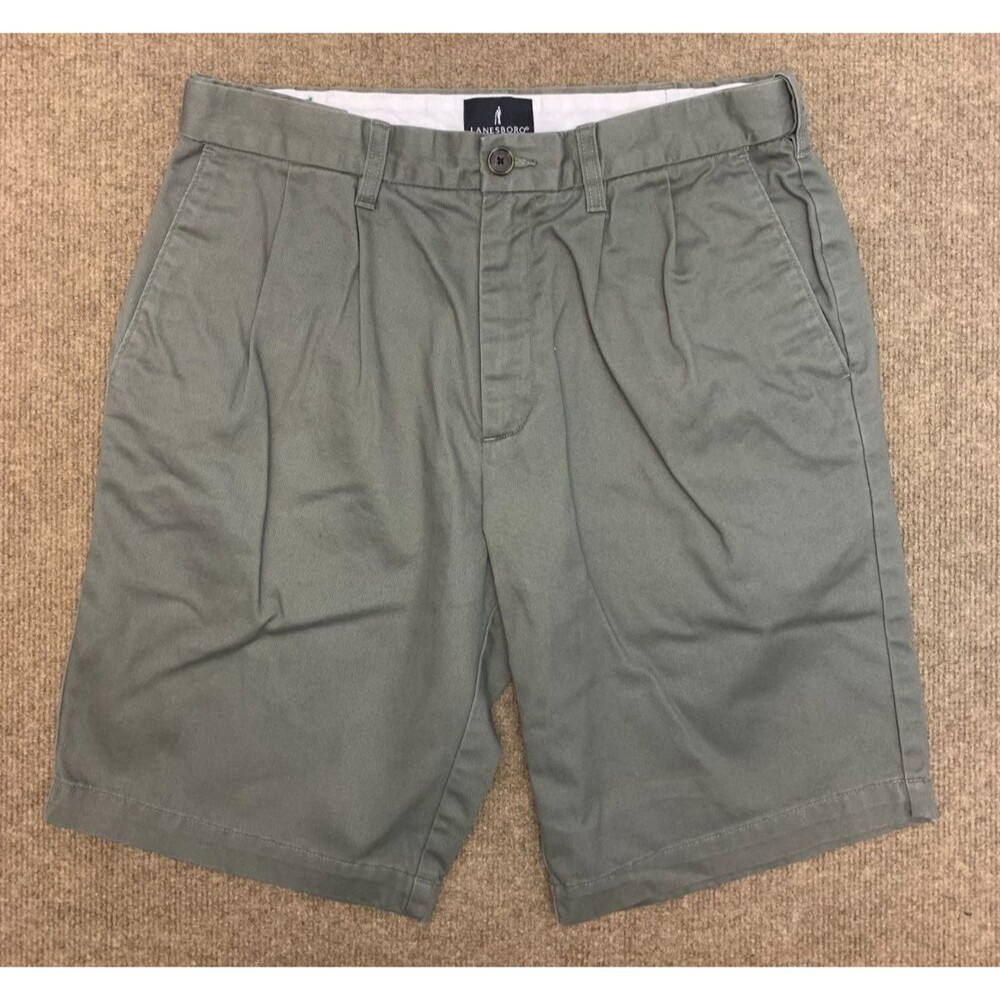 Lanesboro Shorts Mens 30 Chino Pleated Walking Comfort Waist Preppy Cotton Twill